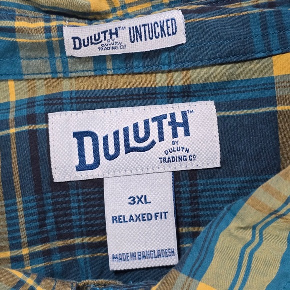 Duluth Trading Co Untucked Plaid Flannel Shirt Men Size 3XL Relaxed Fit‎ Cotton - Picture 4 of 7